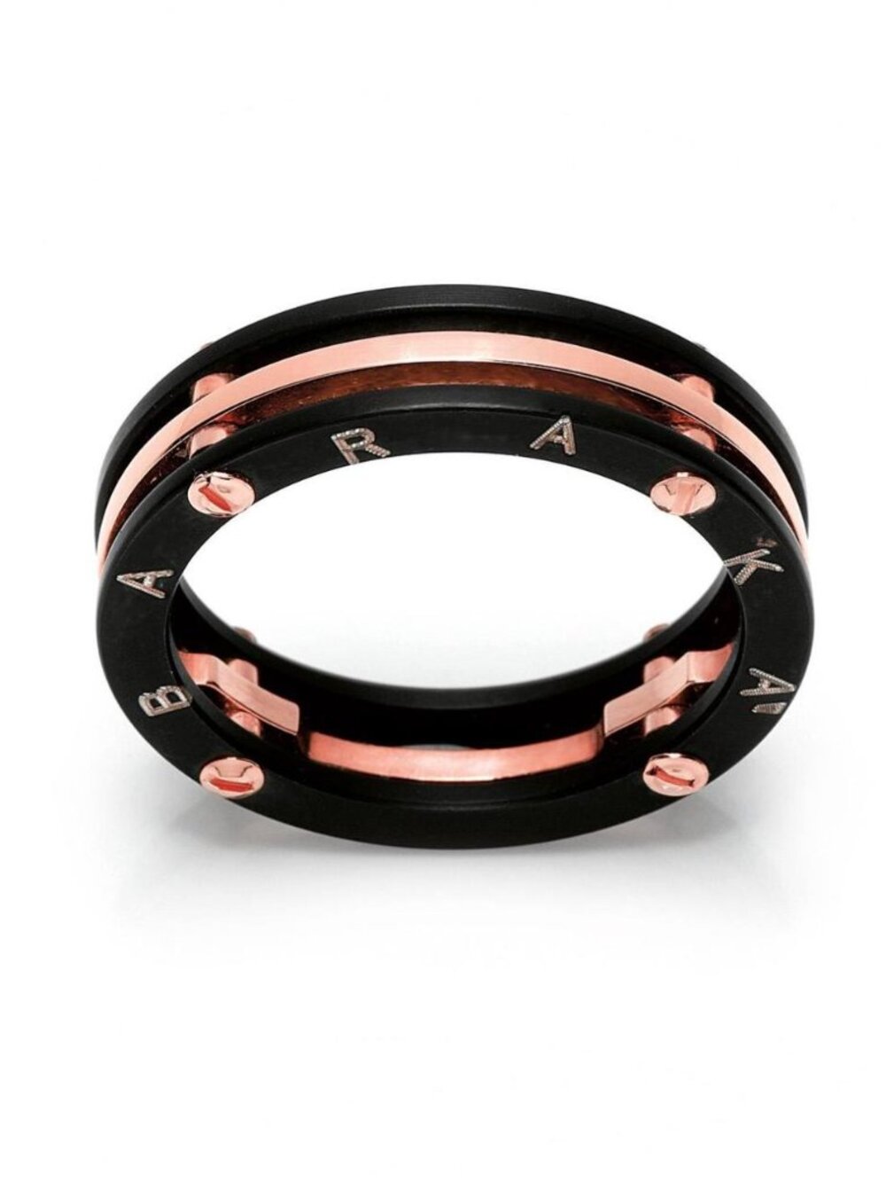 BARAKA sz. 7.5 Men's Rose Gold 750% Stainless Steel Ring AN213371ROGR160